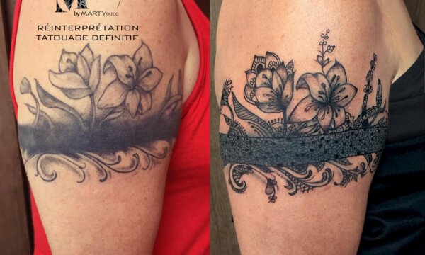 tatouage définitif, tatouage, ré-interprétation, cover tatoo, tatouage cover , ancien tatouage, permanent tatoo