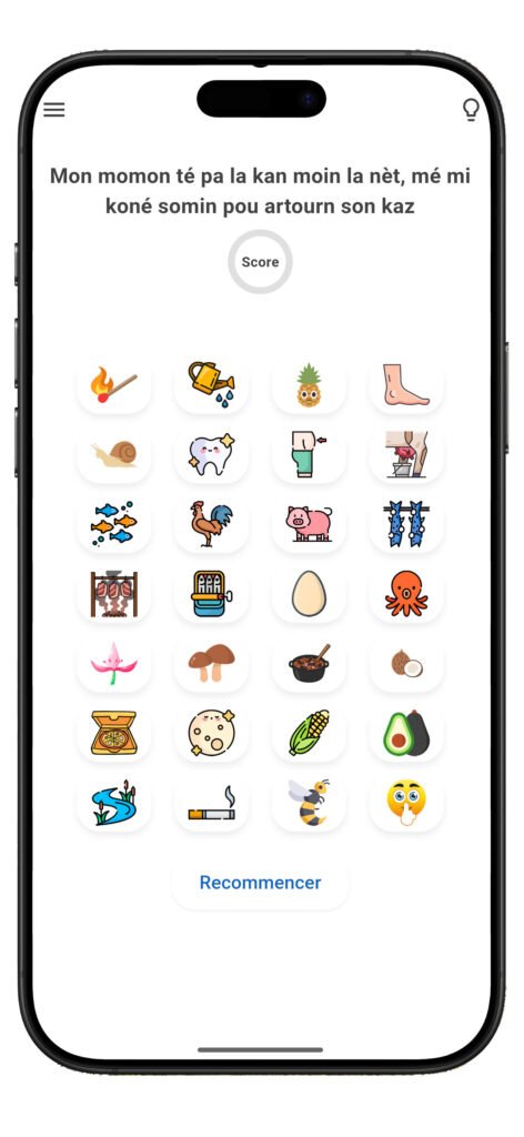 Capture de l'application mobile kosa in soz